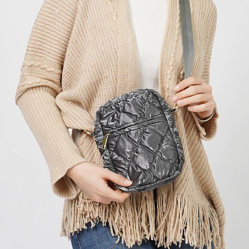 Glossy Puffy Mini Crossbody Bag - 27-EBG10714