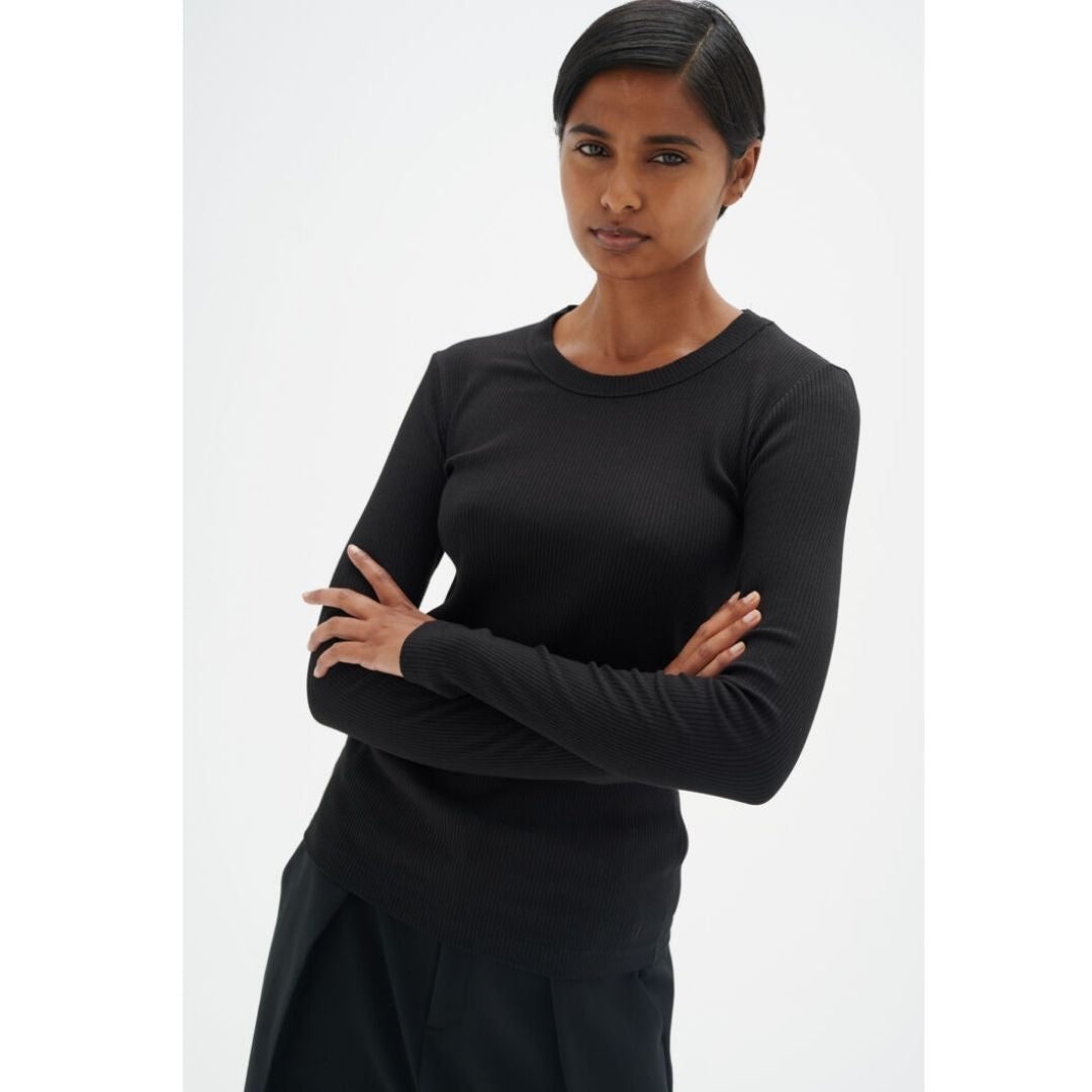Dagna Long Sleeved Ribbed Shirt