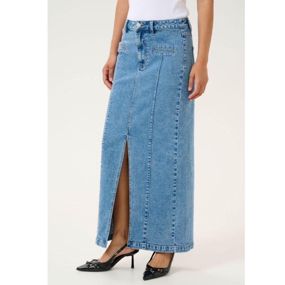 Throa Denim Skirt - 10509351 - Medium Blue