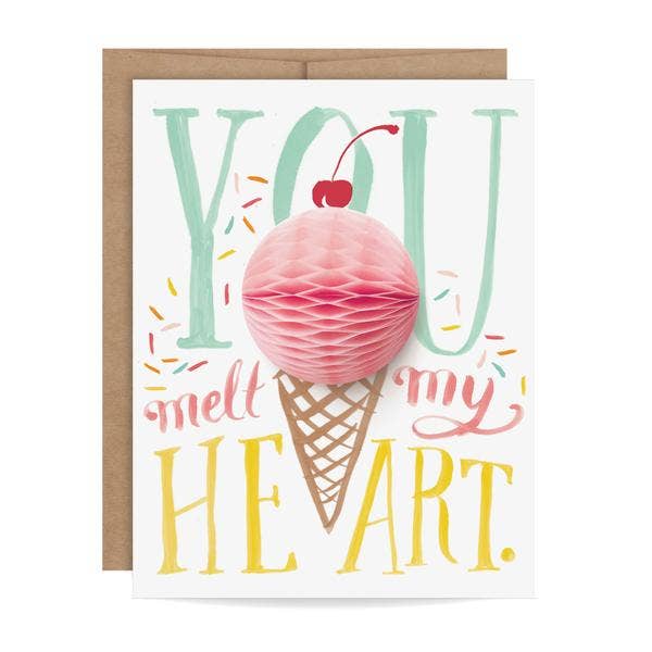 You Melt My Heart Ice Cream Pop-up Card