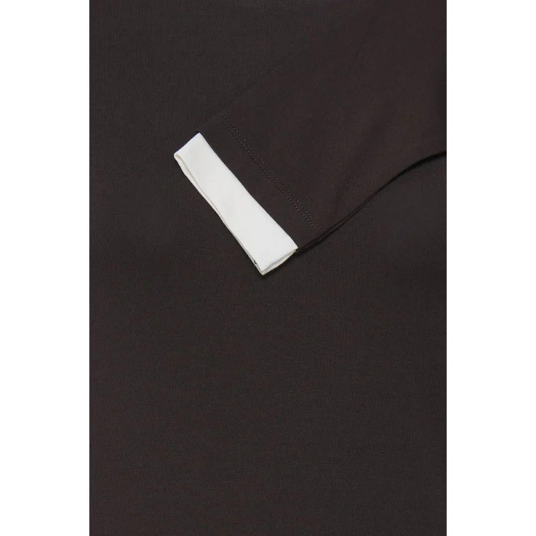 ICHI Astra Long Sleeve Contrast Trim Top | 20127255 | Torte