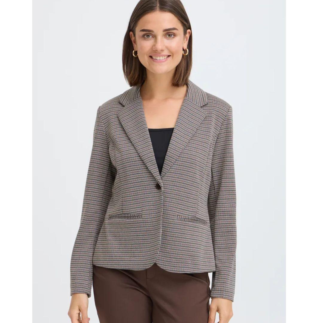 Babett Houndstooth Blazer | Hot Fudge