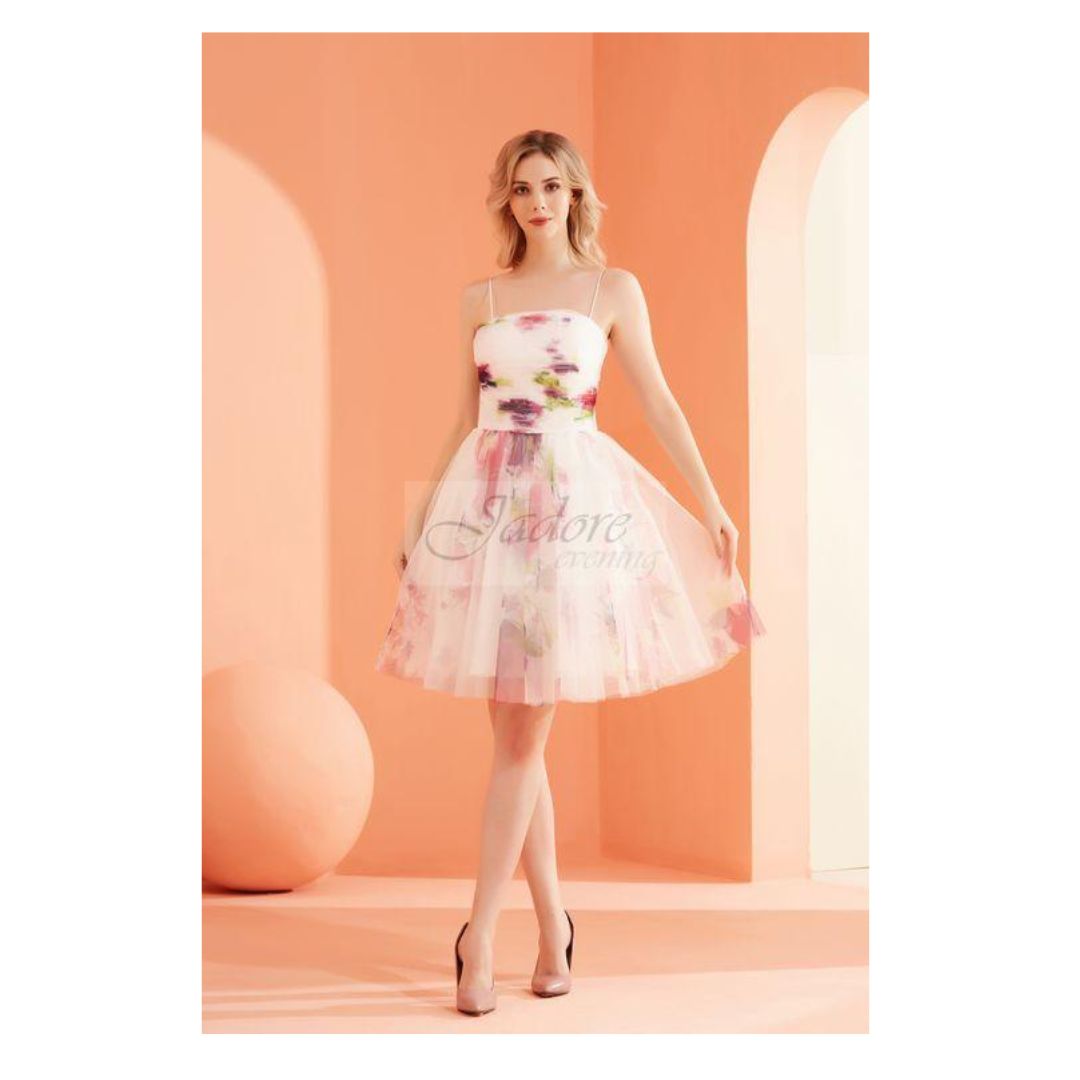 Jadore Evening - J22077 - Ivory/Pink