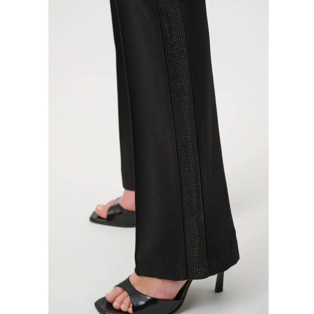 JOSEPH RIBKOFF Flared Pants with Rhinestones | 264074 | Black