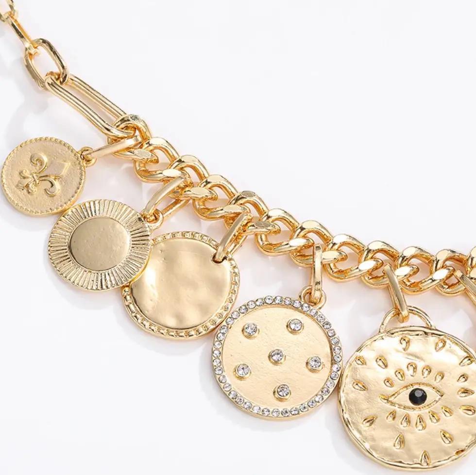 Celestial Multi Charm  Paperclip Necklace