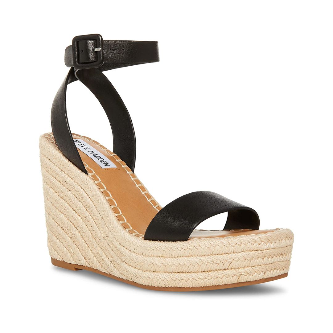 Upstage Wedge Espadrille - HBLR - Steve Madden - Black