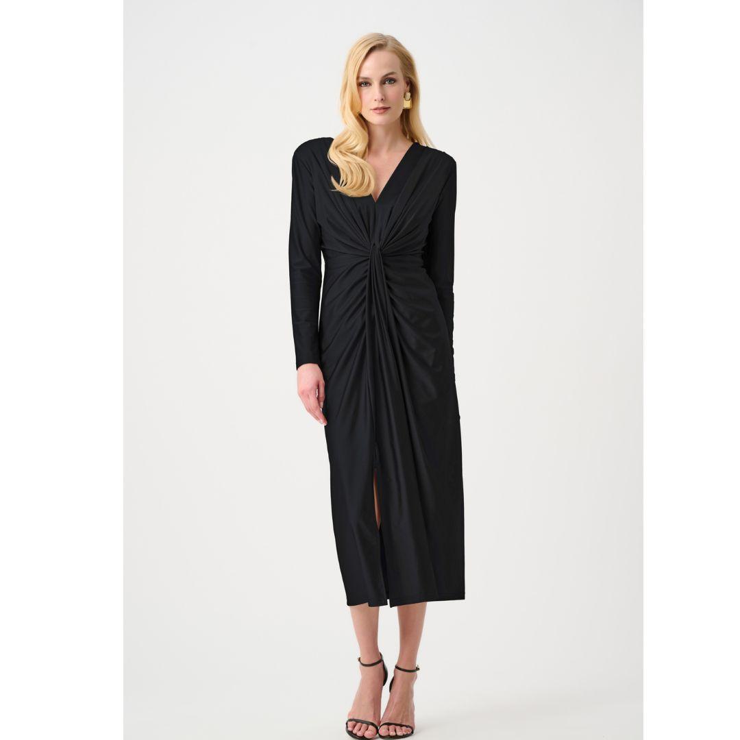 JOSEPH RIBKOFF Draped V-Neck Sheath Dress | 253714F26 | Black
