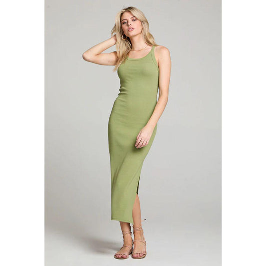 Slim Ribbed Midi Tank Dress