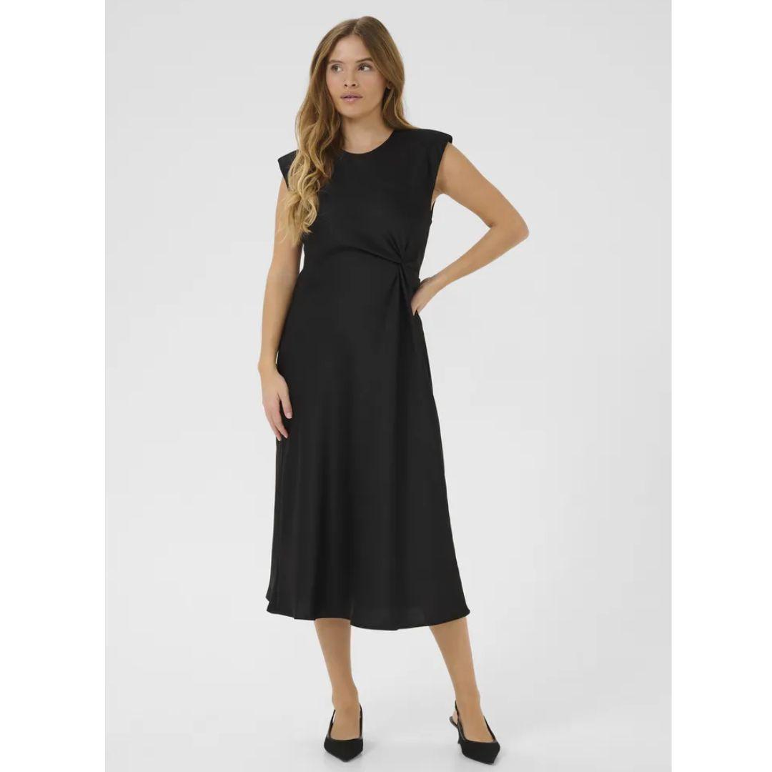 Pristina Satin Knot Midi Dress