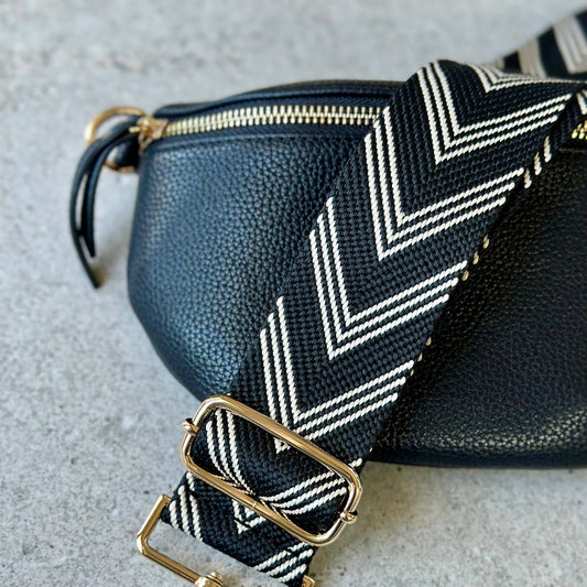 Justine Brooks Design - Black Chevron Bag Strap