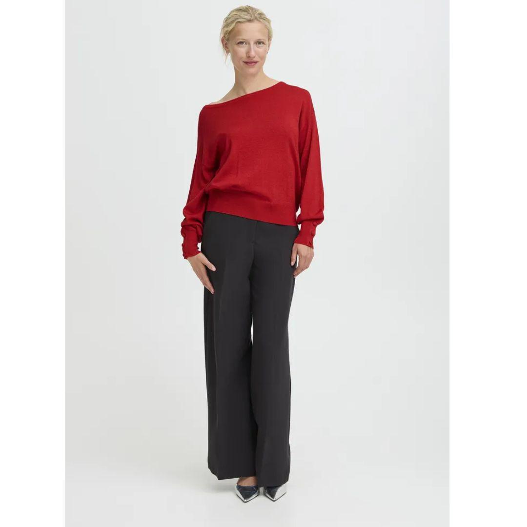 Mobbe Boatneck Jumper - 20818271 - Barbados Cherry