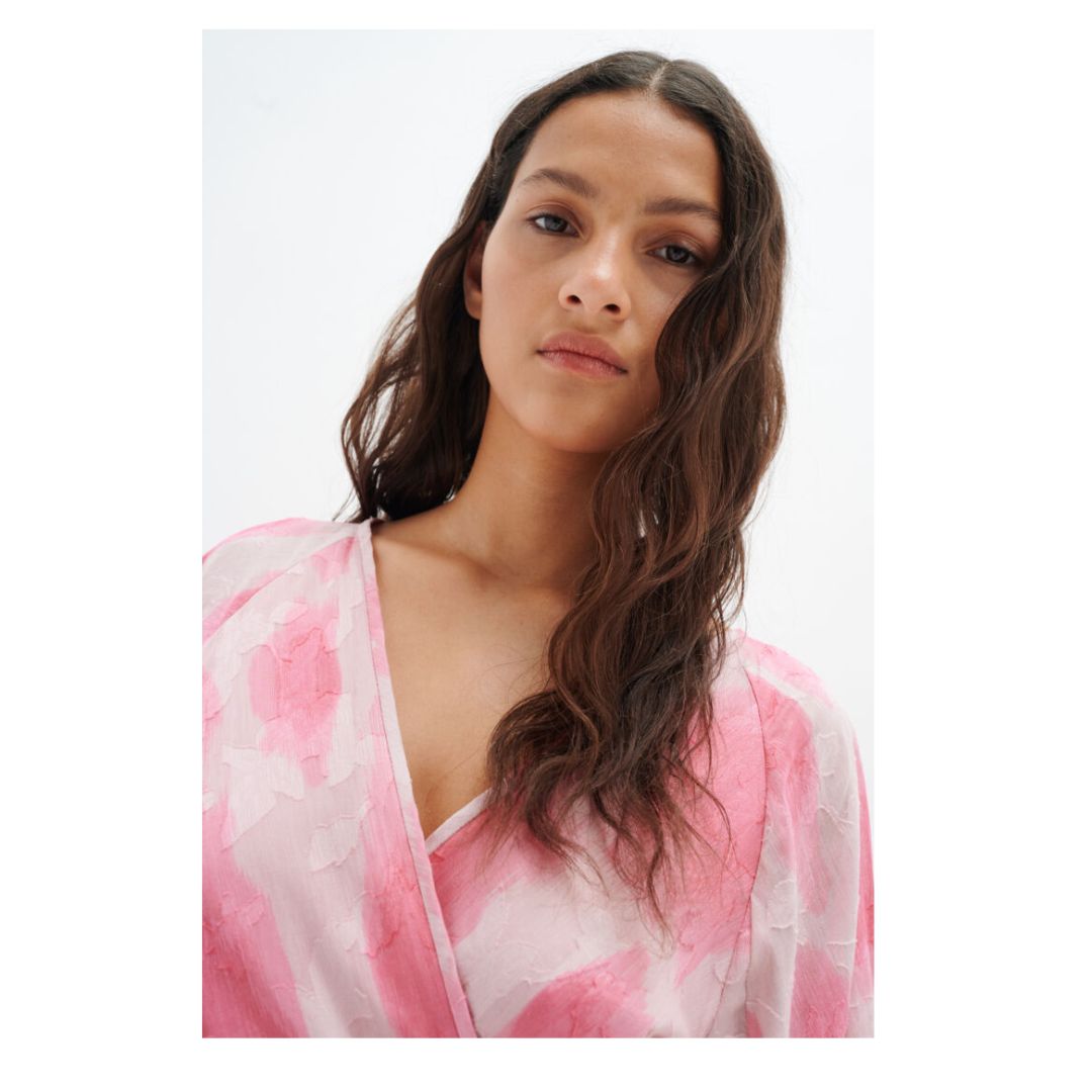 Dimitra Wrap Dress - 30108142 - Pink Soft Shadow
