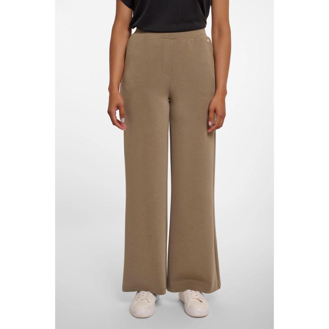 Gaudi Wide Leg Trouser - 7002521 - Dark Khaki