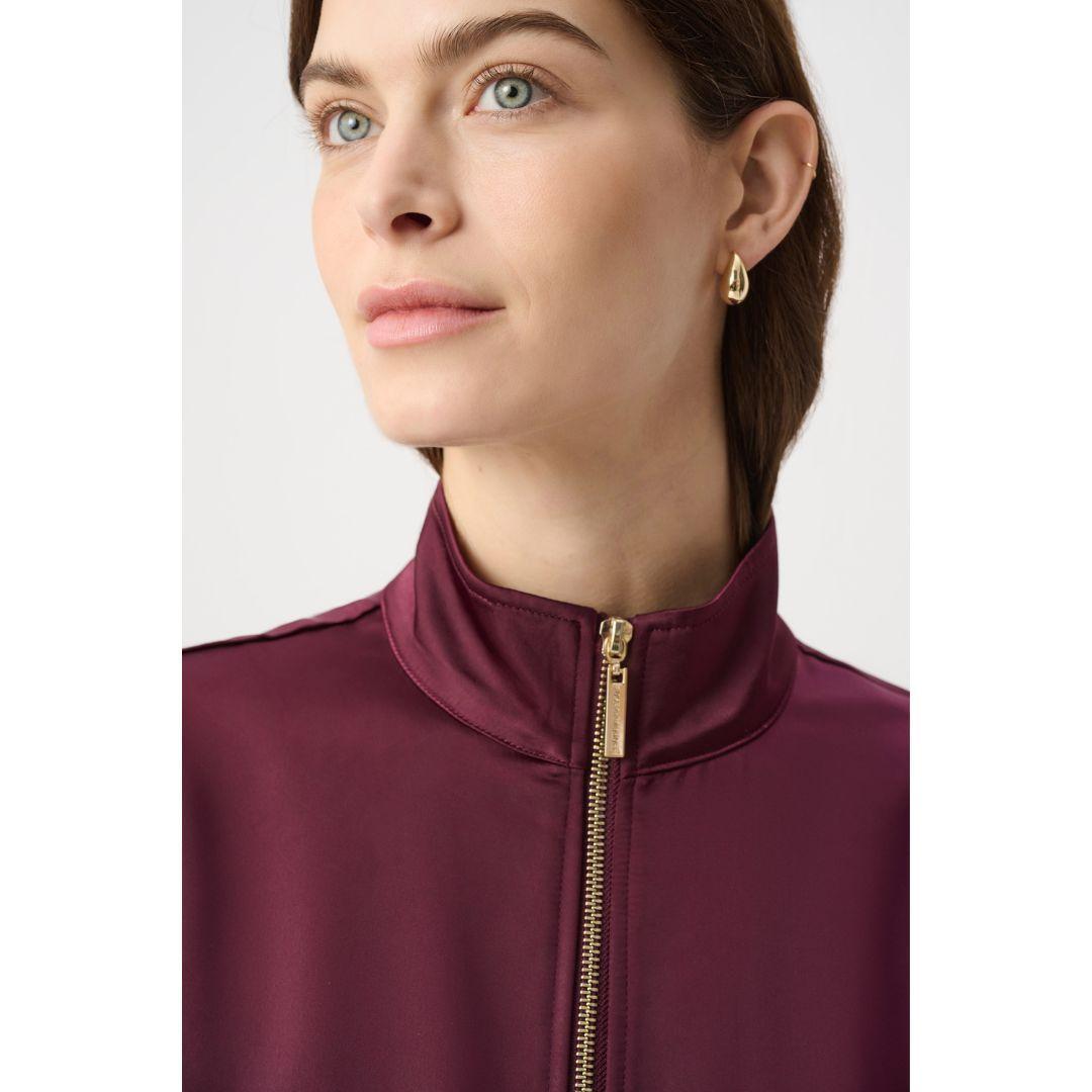 Joseph Ribkoff Satin Puff Sleeve Utility Jacket | Elderberry
