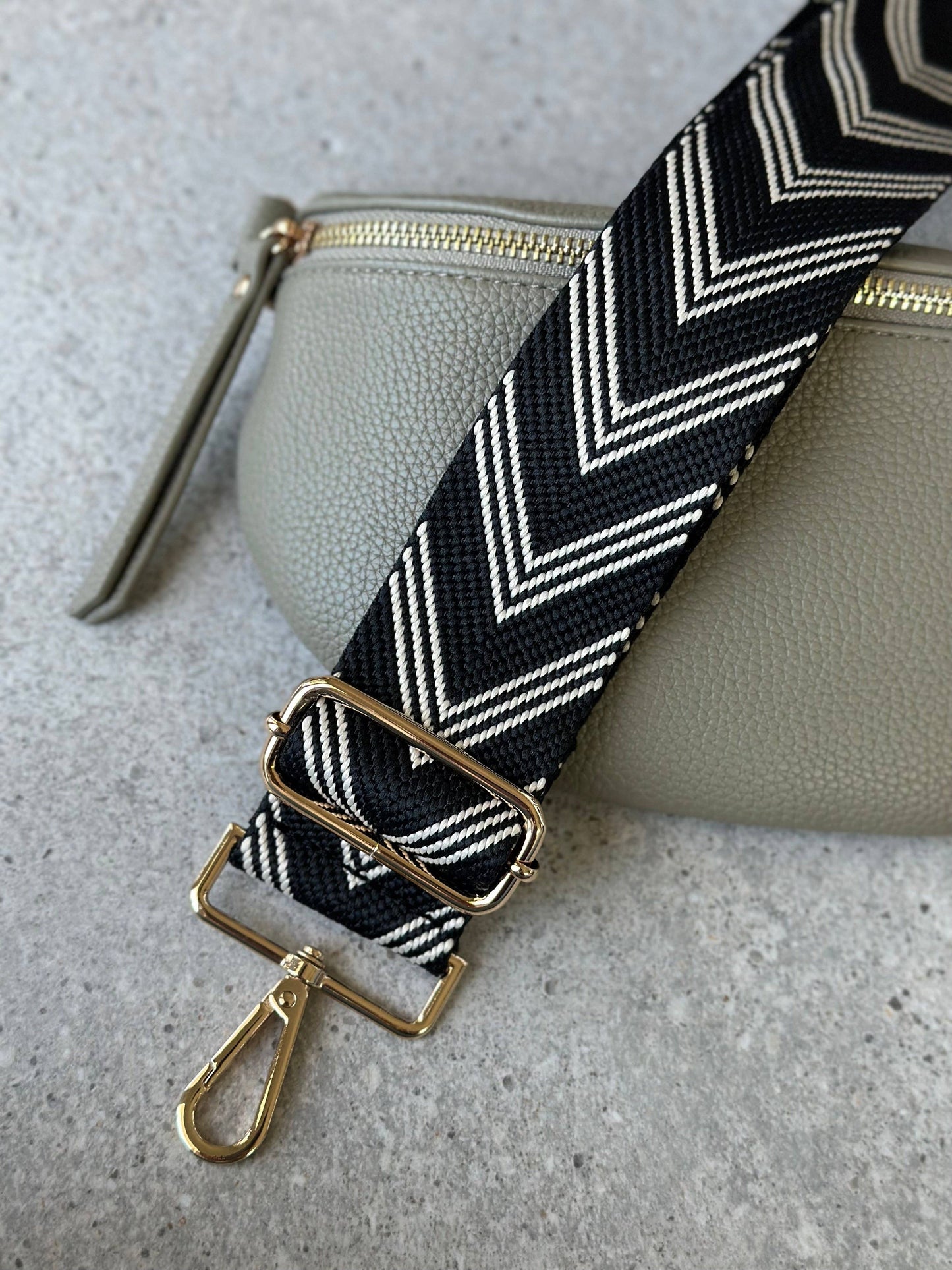 Justine Brooks Design - Black Chevron Bag Strap