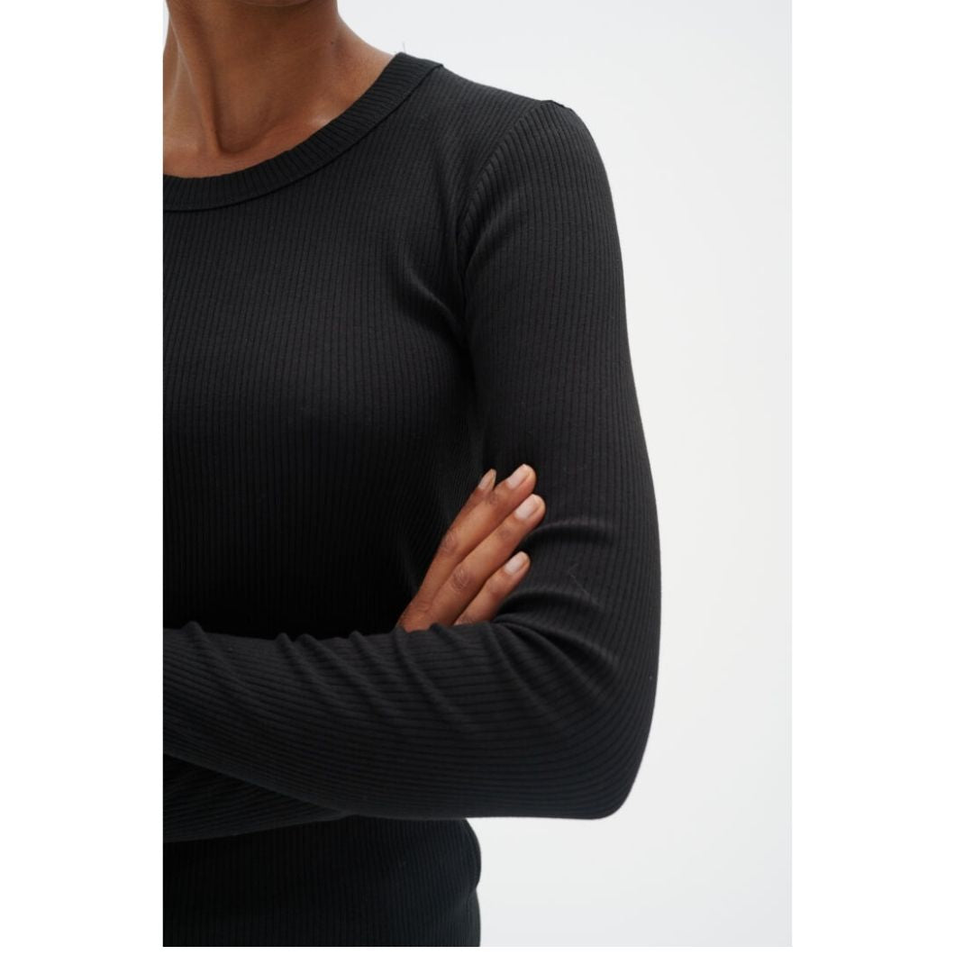 Dagna Long Sleeved Ribbed Shirt