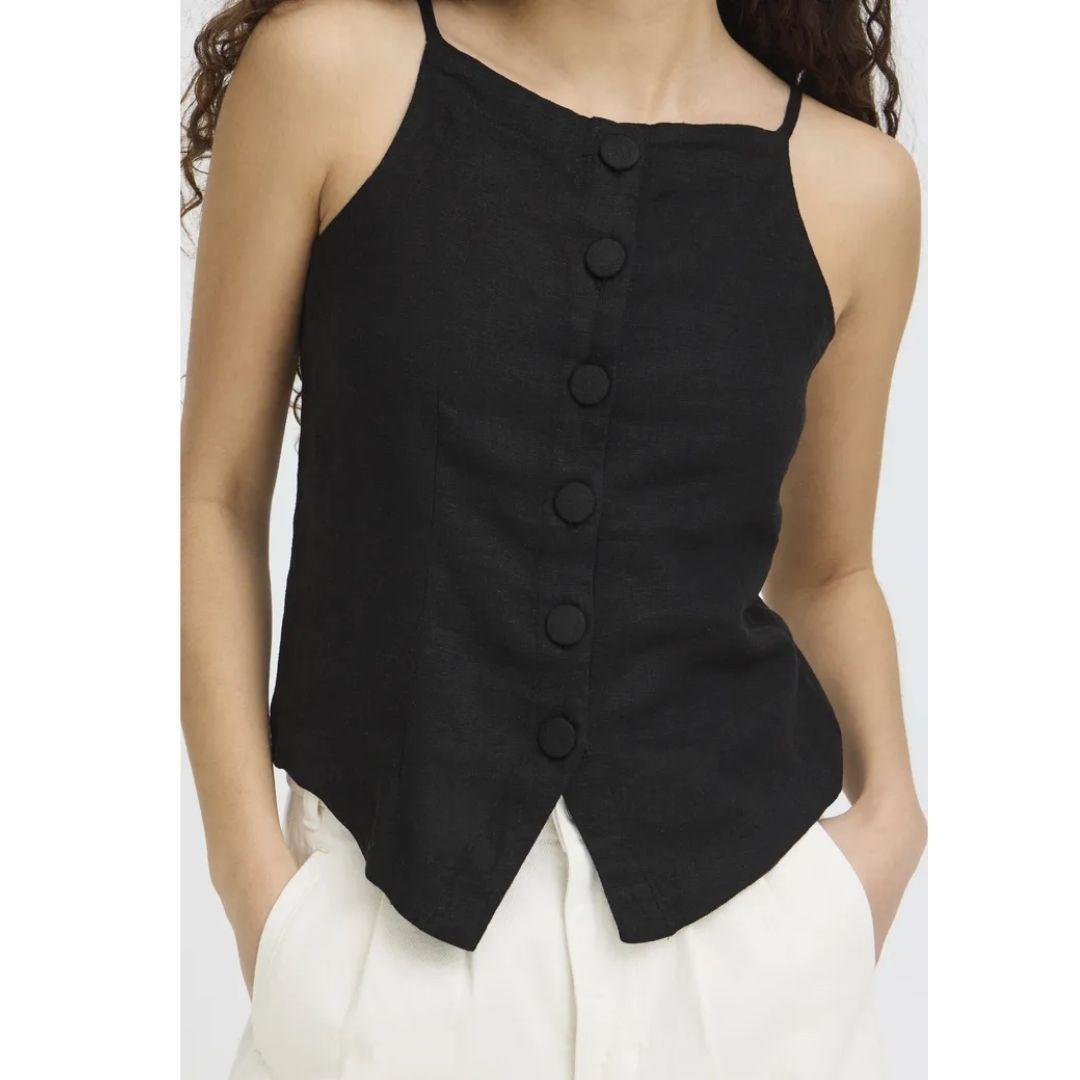 Linno Vest Top - 20125592 - Black