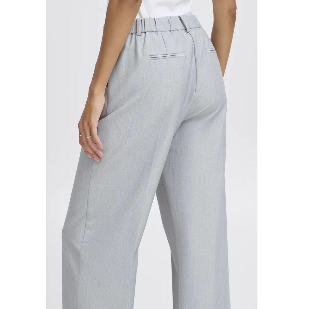 Danta Wide Leg Crop Pants - 20815027 - Grey