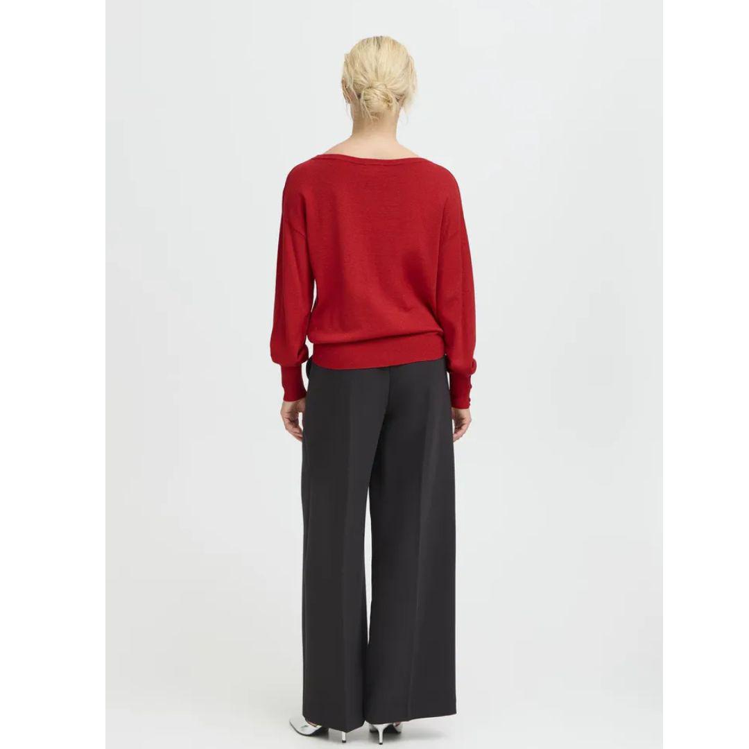 Mobbe Boatneck Jumper - 20818271 - Barbados Cherry