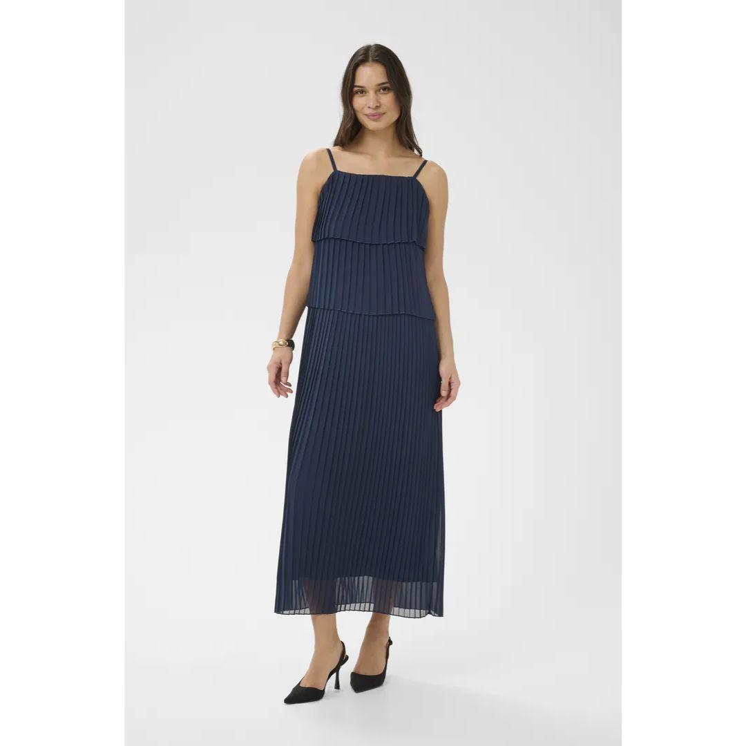 Kiera Plisse Dress | Midnight Marine