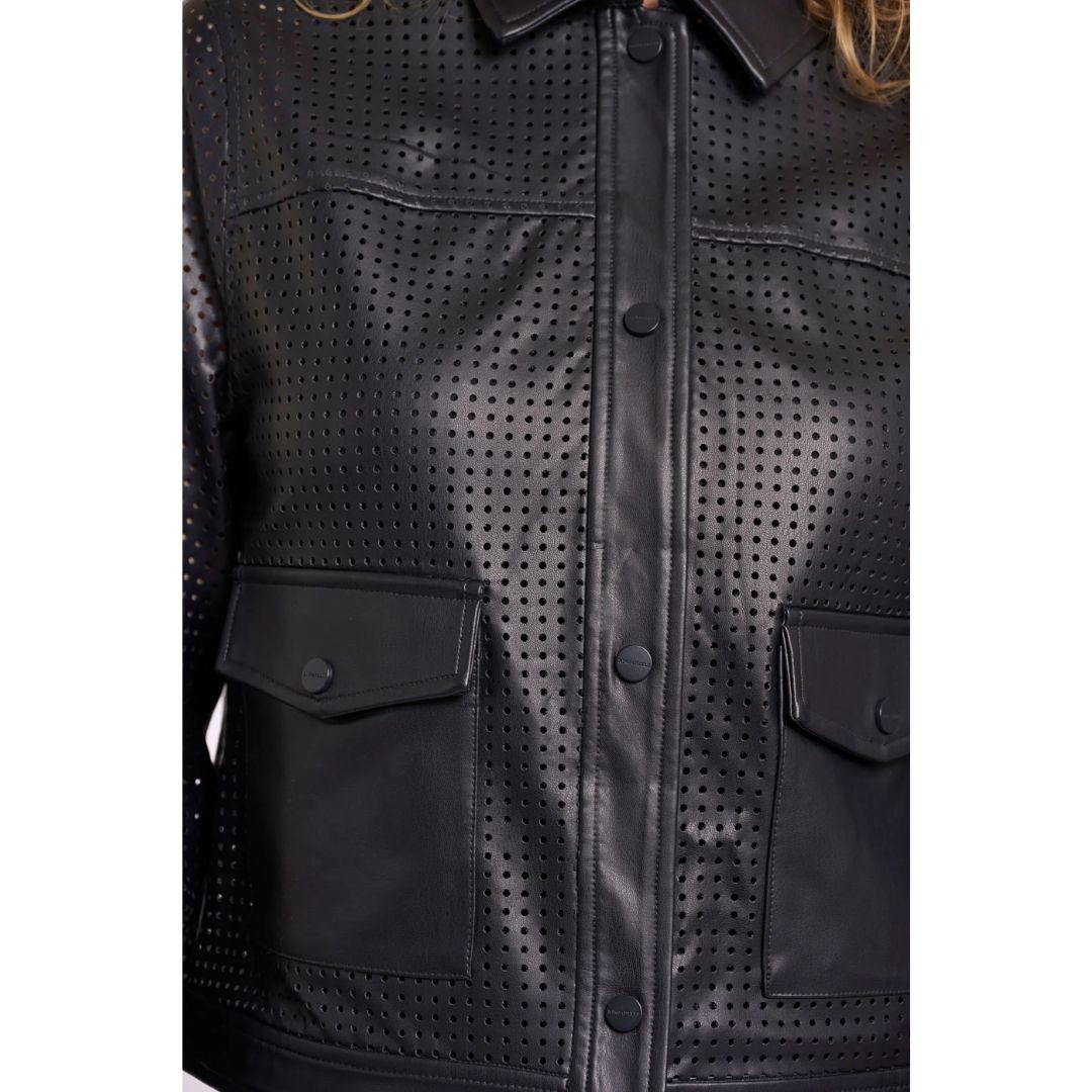 Nandi Faux Leather Cutout Jacket