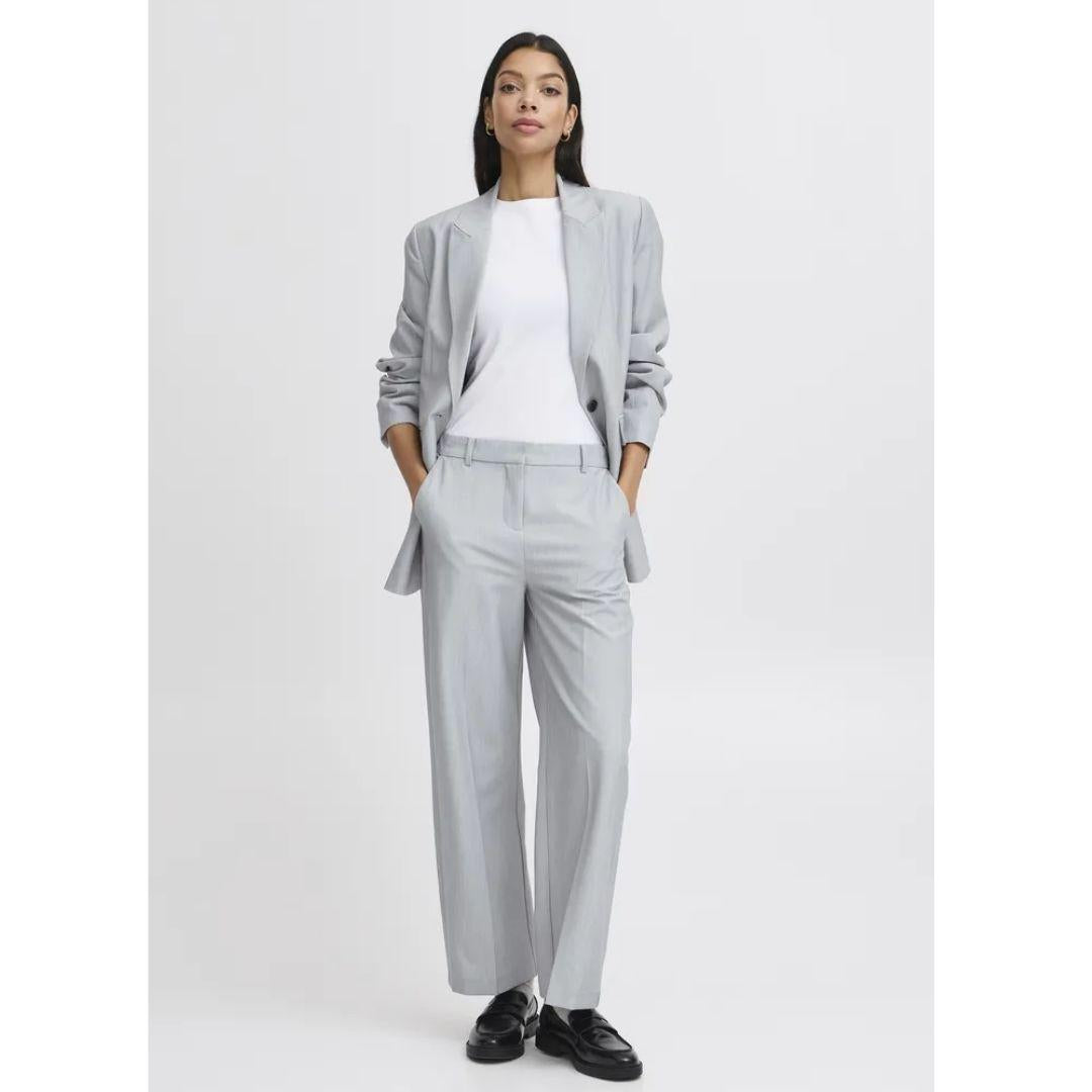 Danta Wide Leg Crop Pants - 20815027 - Grey