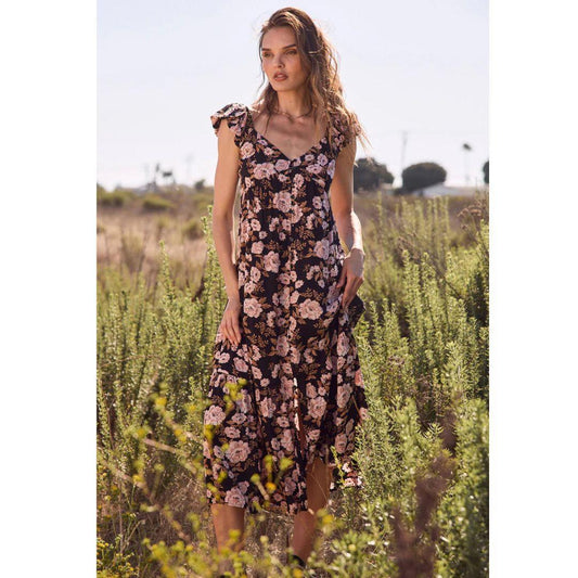 Nandi Maxi Dress - S4018W734 - Black Floral