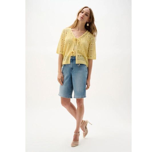 JR Open Knit Cardigan - Mellow Yellow