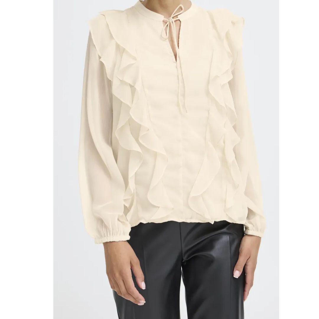Gijo Frill Blouse | Oatmeal