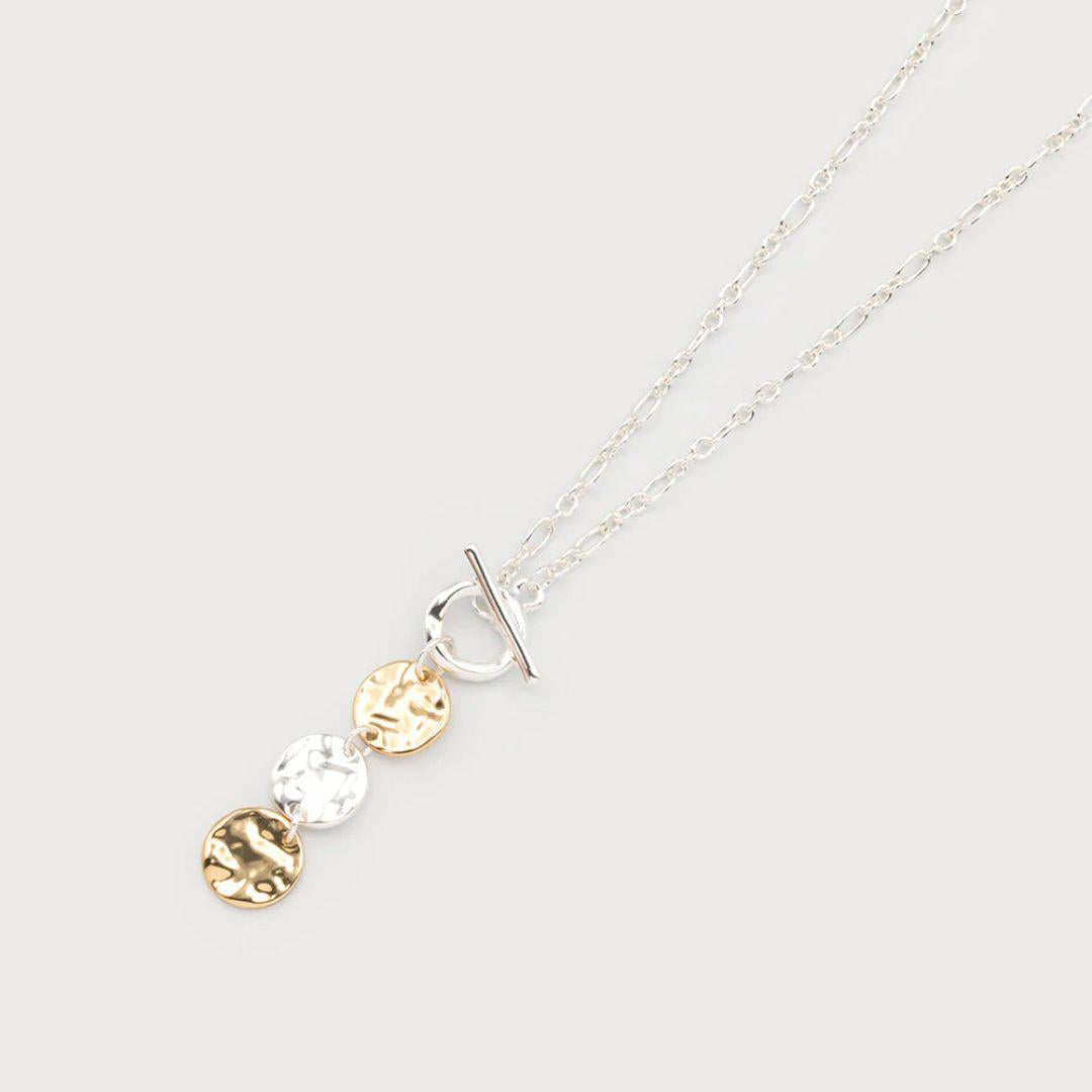 Hammered Disc Necklace - 1779 - Silver