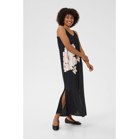 Aqurella Slip Dress - Black Flower