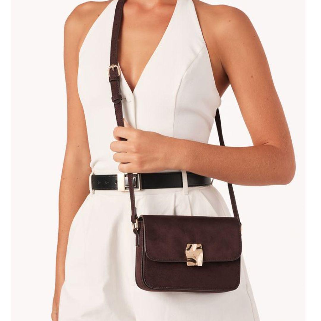 Chelsea Crossbody Bag - Chocolate Suede