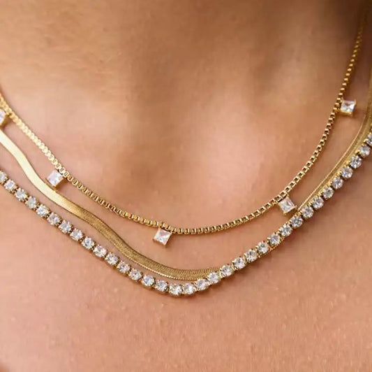 Stevie Triple Chain Necklace