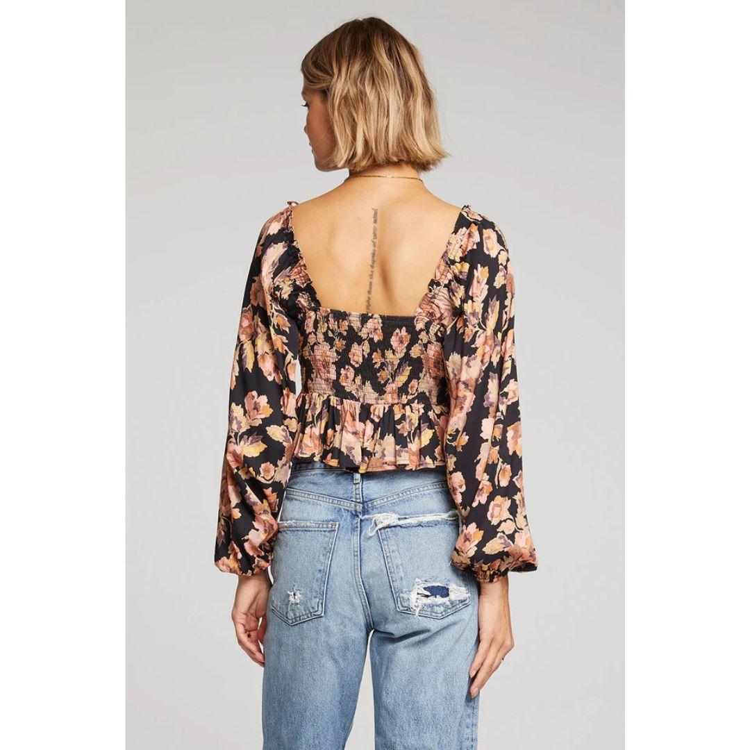 Ariel Top - S3018W585 - Black Multi Floral