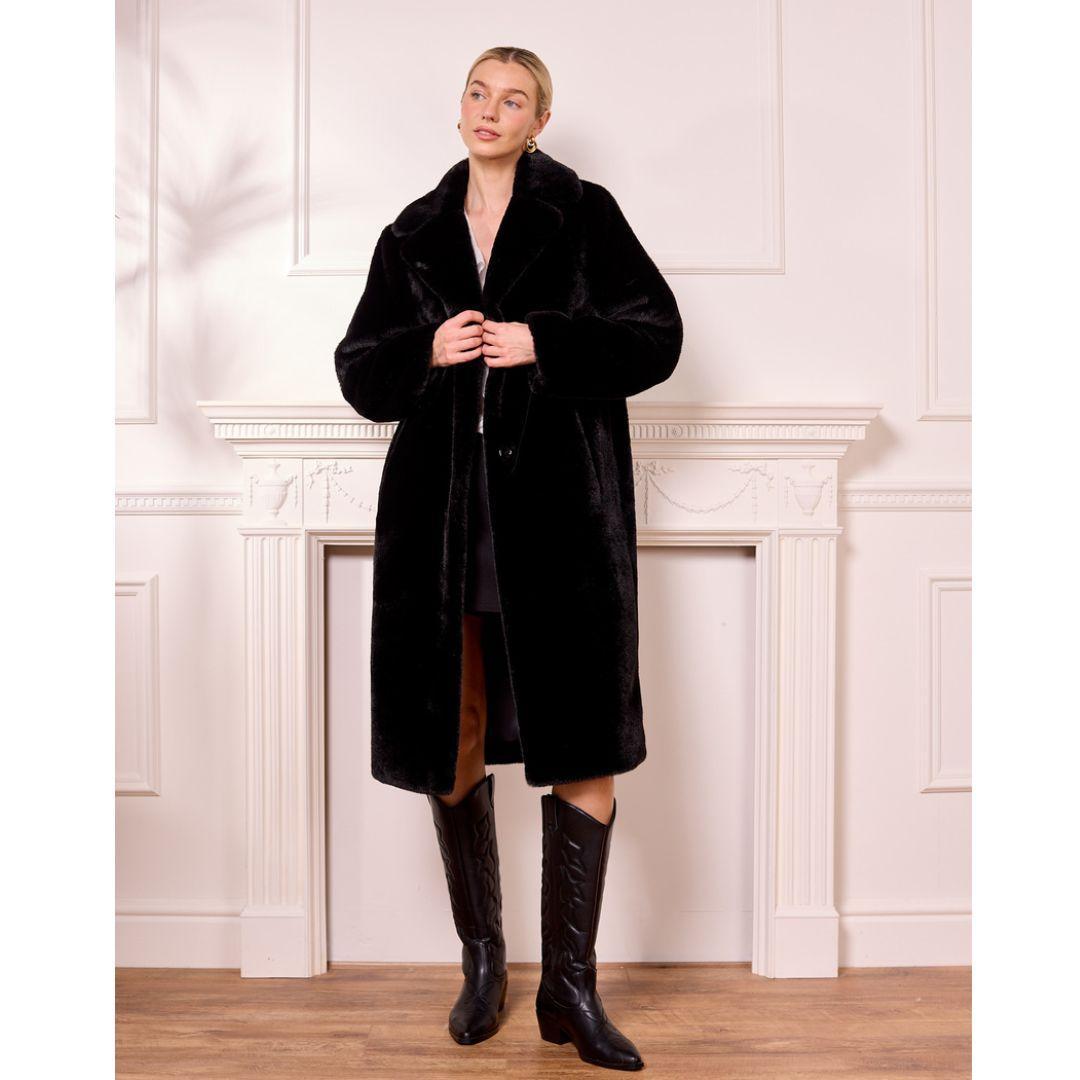 Snowbrook Faux Fur Coat | M039051 | Black