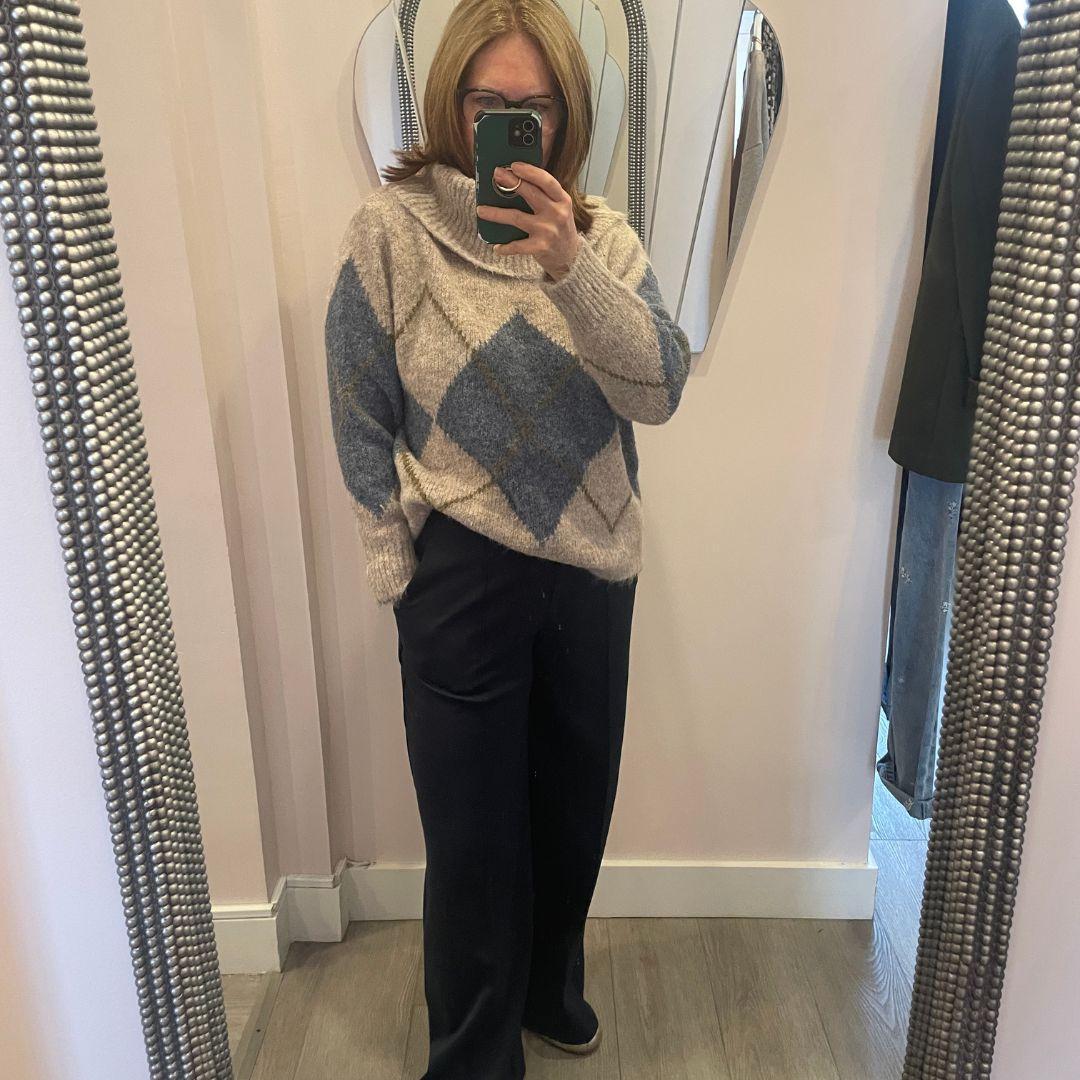 FRANSA Charleen Argyle Sweater | 20618567