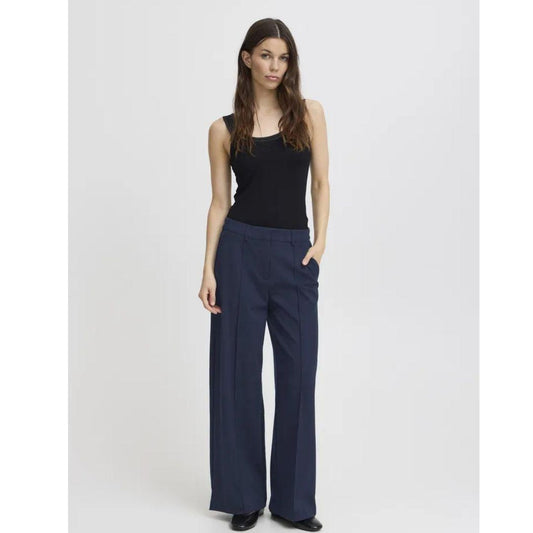 Kate Wide Seamed Trouser | Total Eclipse