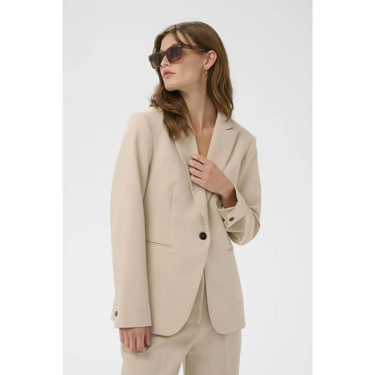 Corinne Short Blazer - 30407532 - Oatmeal