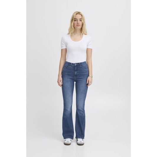 Wiggy Flared High Waist Jeans - 20122437 - Med Blue