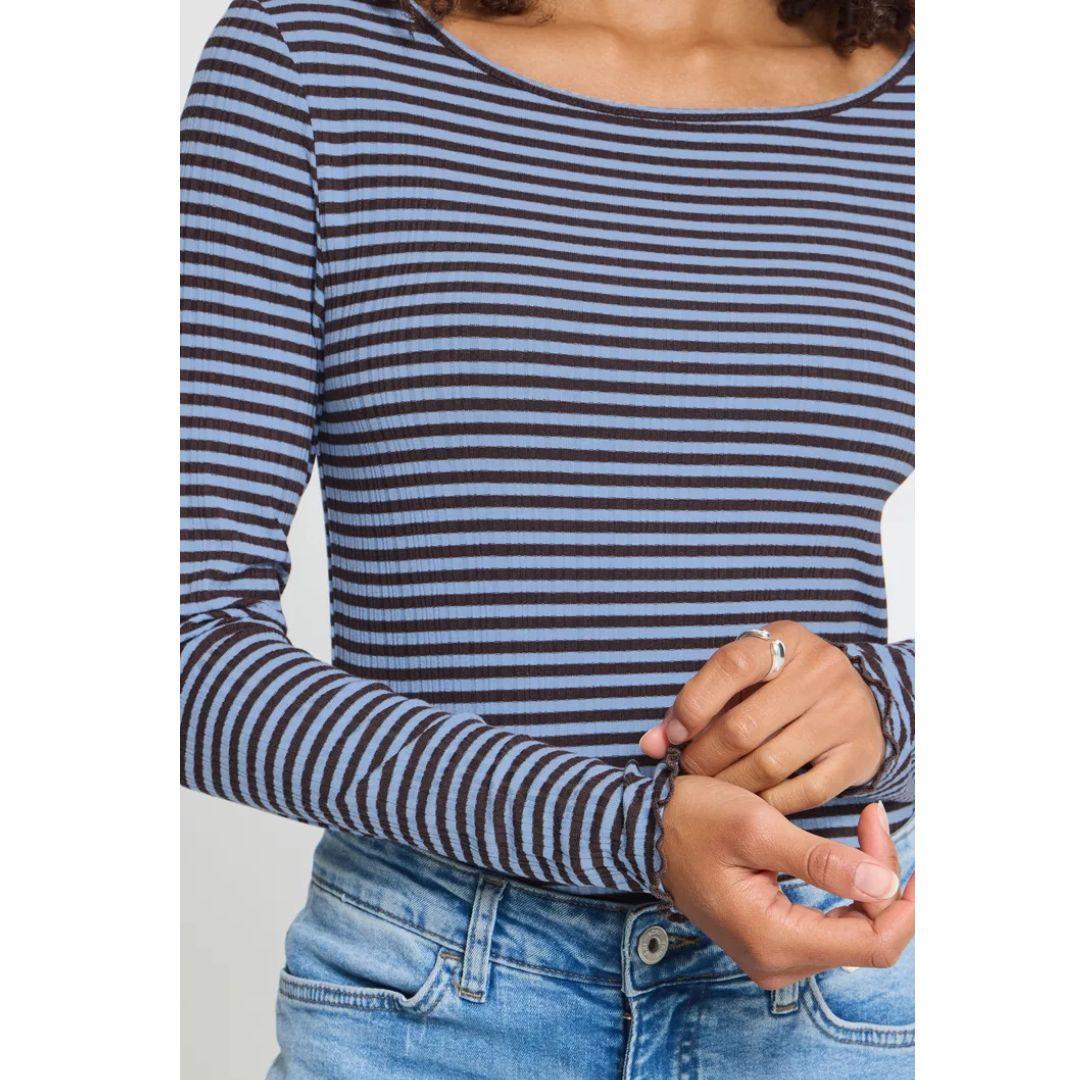 ICHI Cella Long Sleeve Stripe Top | 20122819