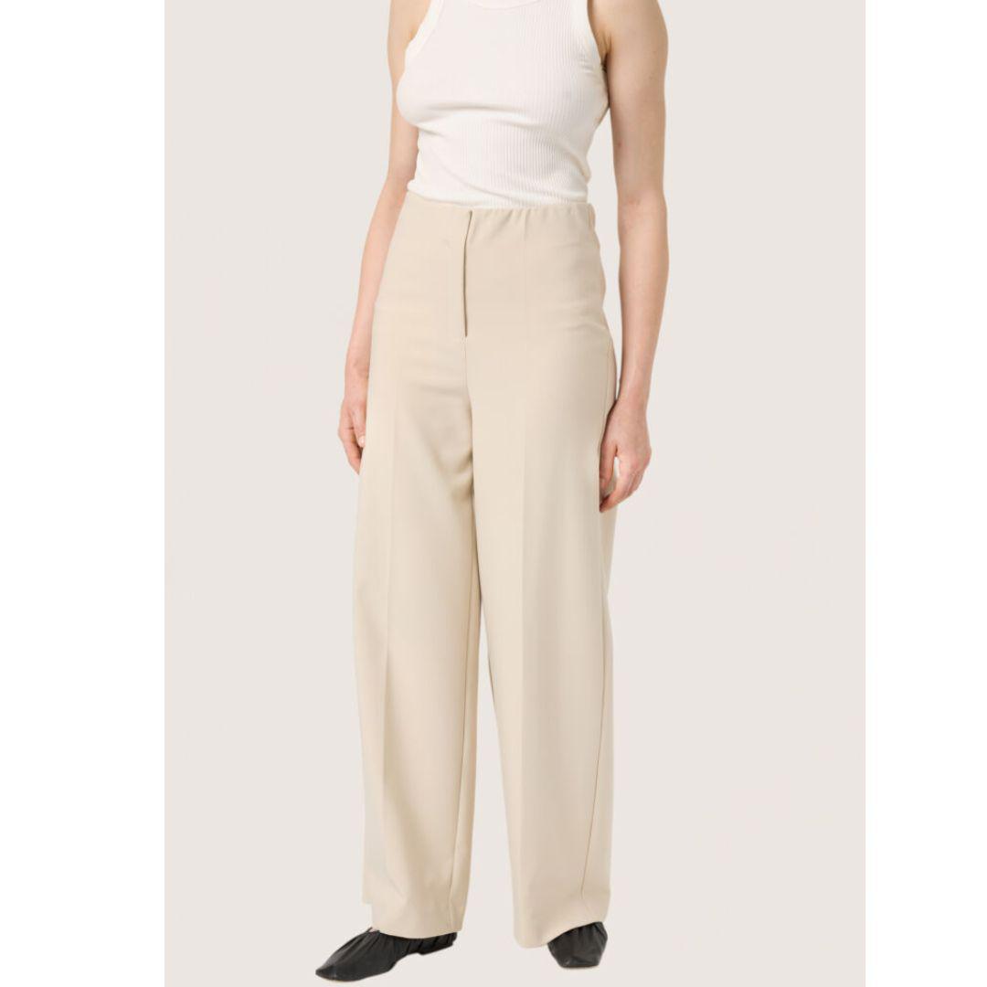 Corinne Wide Leg Pants - Oatmeal
