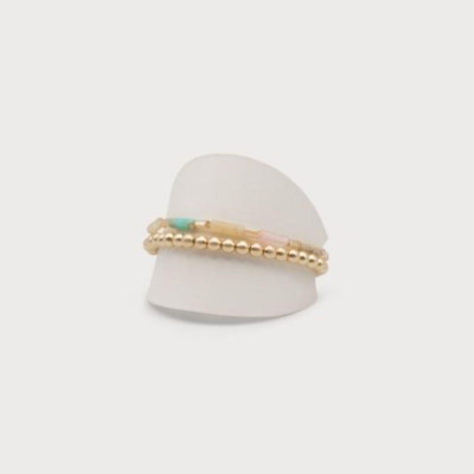 Natural Stone & Glass Bracelet | 3277