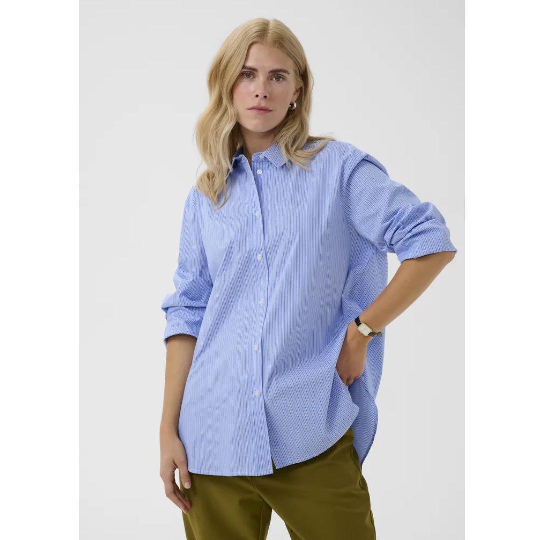 Ebony Stripe Shirt | Blue