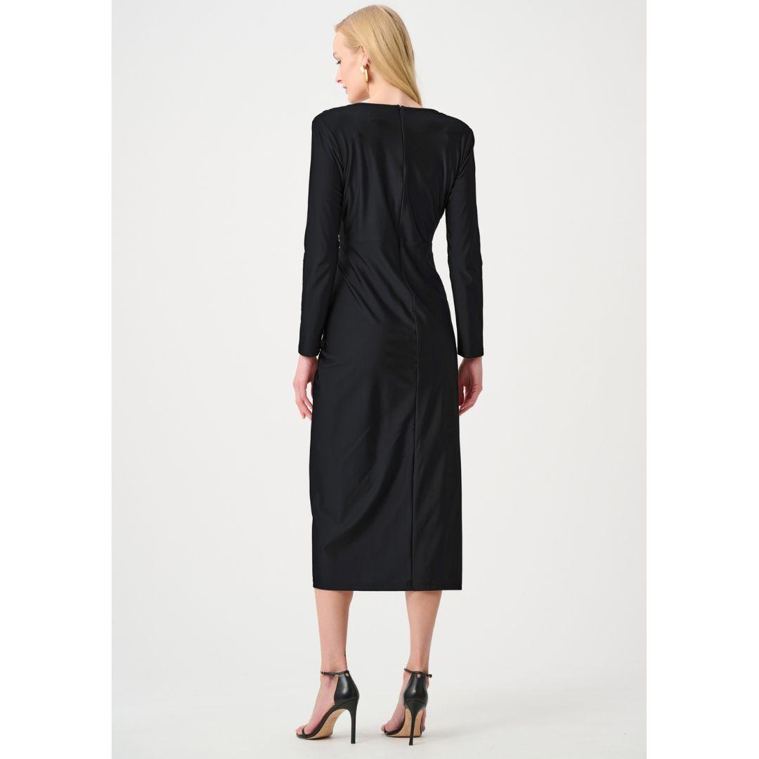 JOSEPH RIBKOFF Draped V-Neck Sheath Dress | 253714F26 | Black