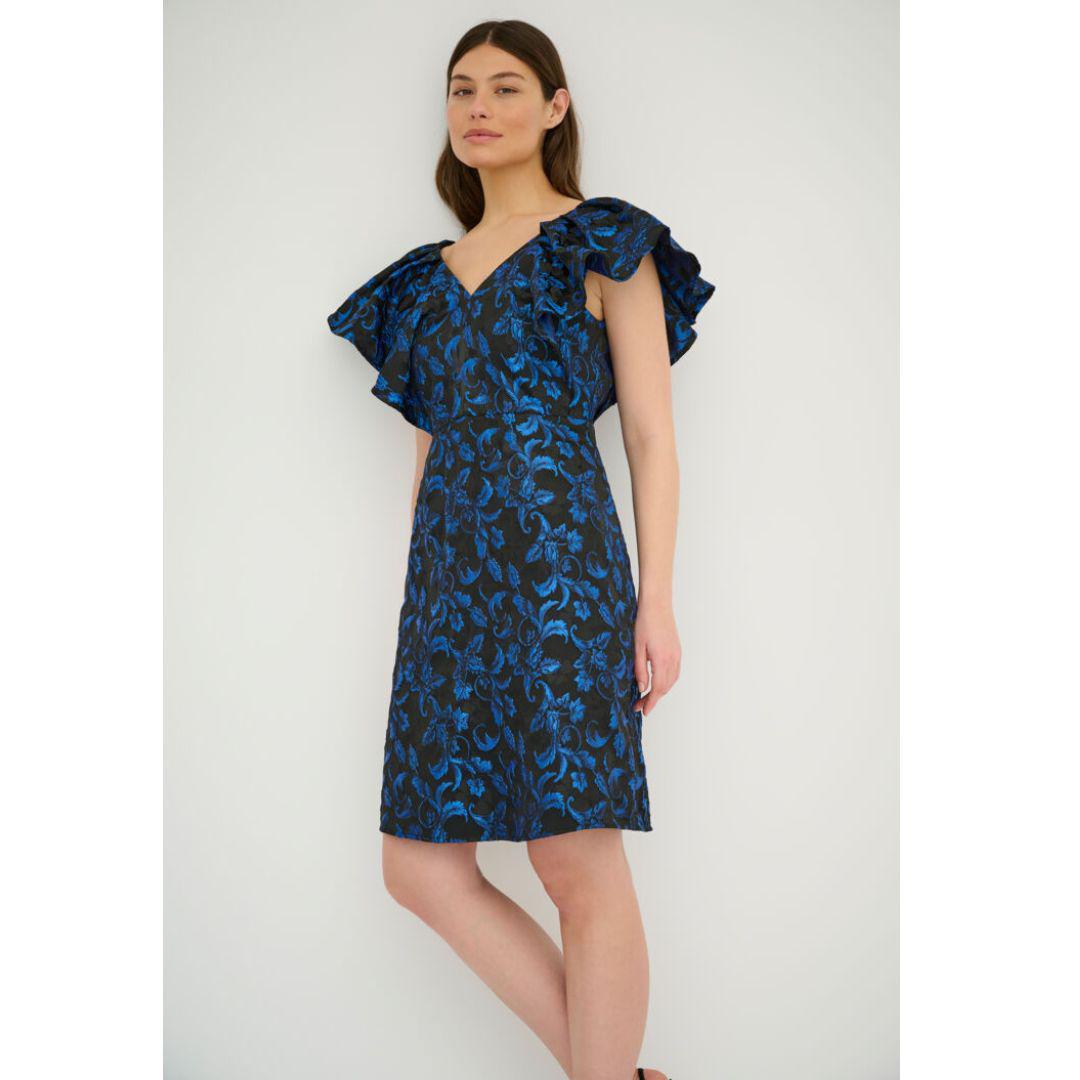 Astro Flounce Dress - Blue Flower