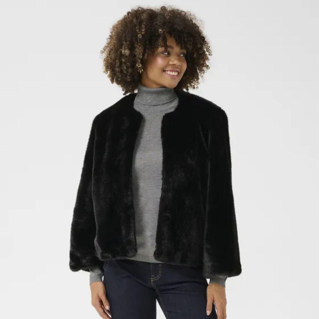 Anikka Faux Fur Jacket - 50111294 - Black