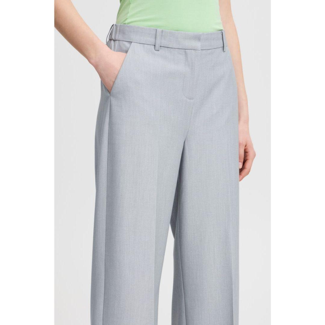 Danta Wide Leg Crop Pants - 20815027 - Grey
