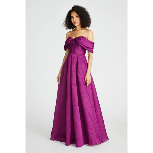 Joelle Off Shoulder Gown - 88110769 - Deep Orchid