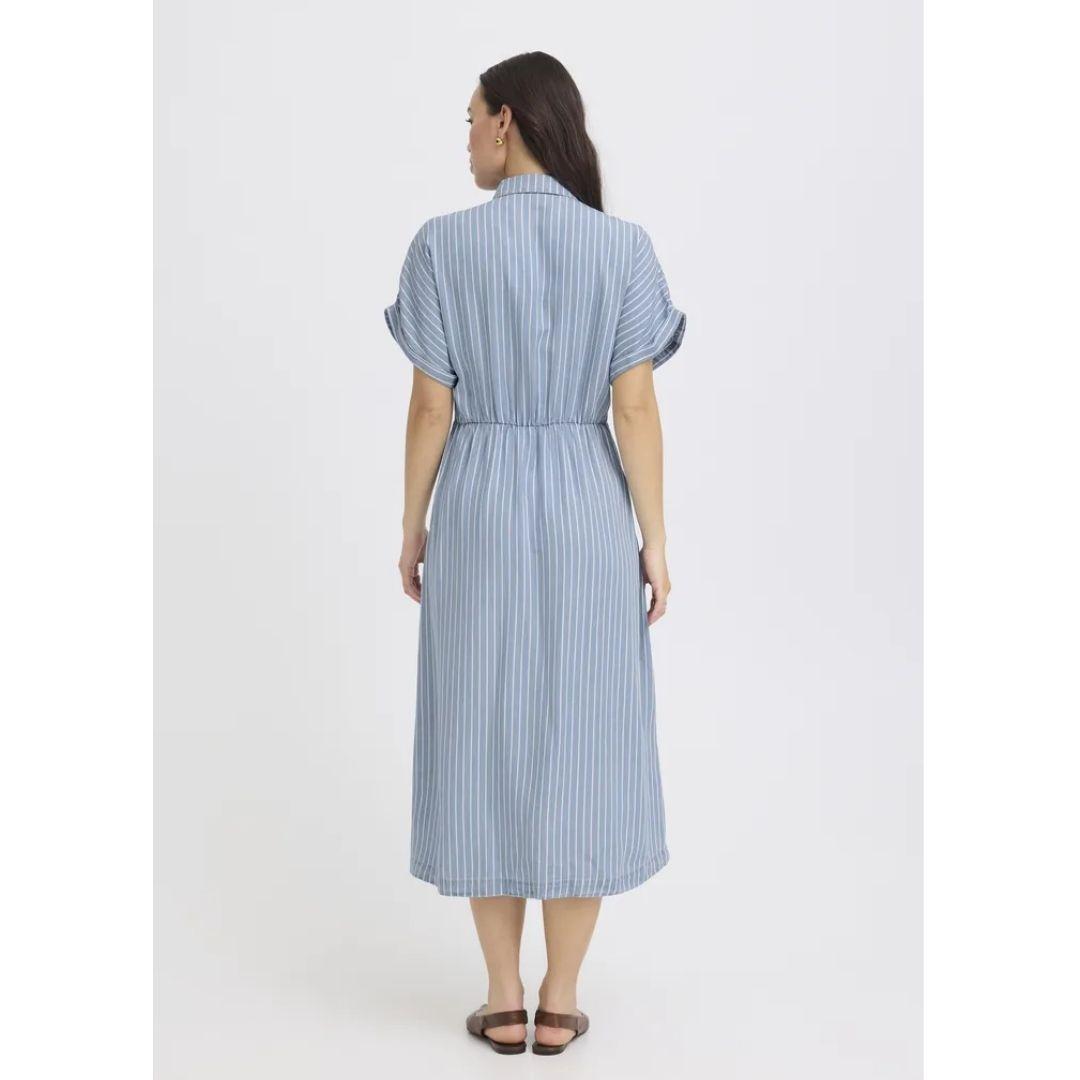 Kosmo Button Dress - 20818780 - Light Blue