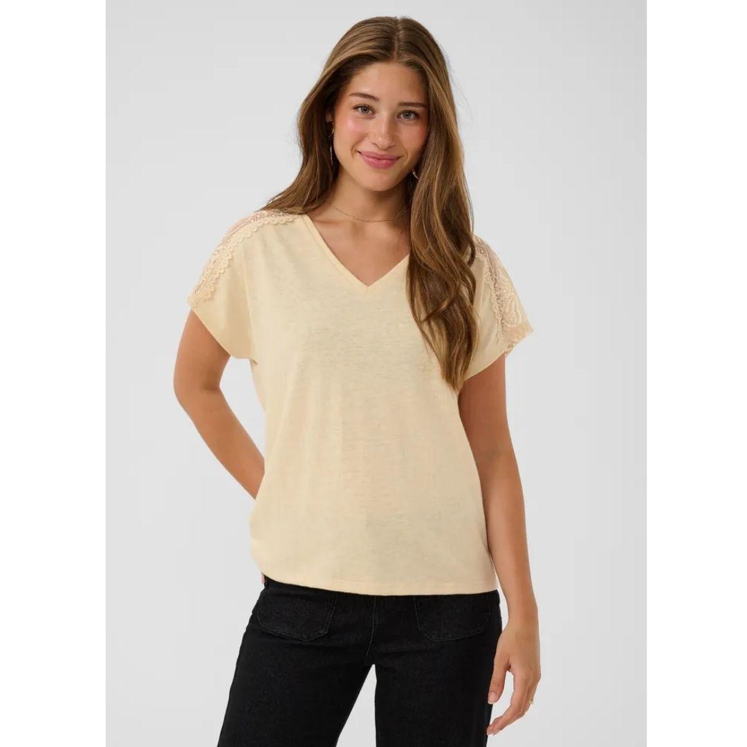 CREAM CLOTHING Tammi T-Shirt | 10615127 | Sand Melange
